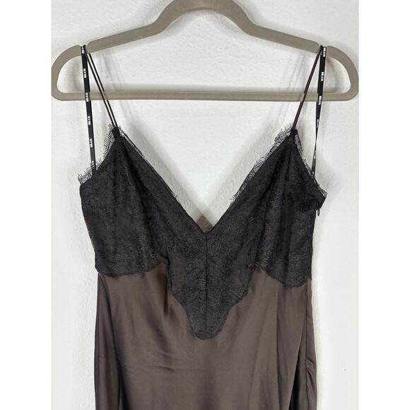 Ser.O.Ya Grenache Satin Maxi Dress Lace Trim Formal Party Classy Whimsigoth S - Picture 6 of 13